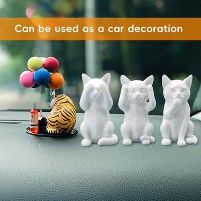 Умный кот украшение Не вижу Не говорю Не слышу Мини статуэтка кота Пластиковое животное