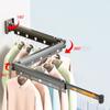 Wall Mounted Folding Clothes Rack Balcony Folding Cloth Hangers Without Punching Household Telescopic Pole Clothes Drying Rods