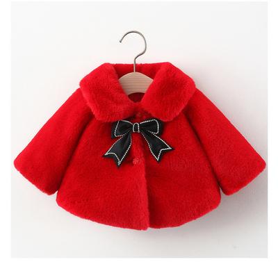 Зимняя куртка Одежда для девочек Модная рождественская накидка для принцессы Осенняя теплая искусственная меховая куртка для девочек Плюшевая верхняя одежда для малышей