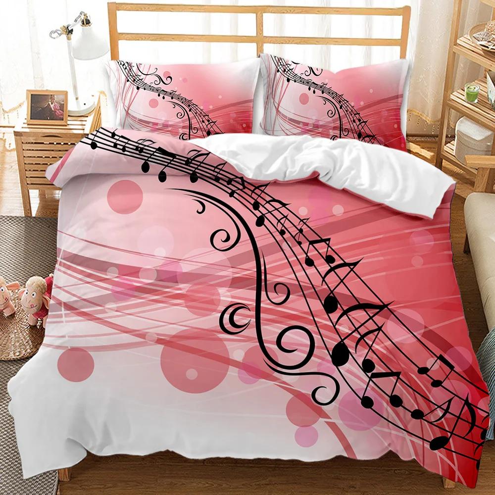 Комплект постельного белья Music Series Rainbow Music Notes Tie Dye, комплект постельного белья Music Party Double Queen King Size, полиэстеровое одеяло