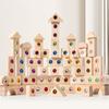 Kids Wooden DIY Blocks Sparkling Acrylic Toy Montessori Rainbow Gem Stacking Blocks Colorful Educational Wooden Creative Toys