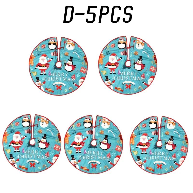 90CM Round Christmas Tree Skirt Elk Snowman Mat Christmas Decoration Parlor Carpet Home Decorations Christmas Tree Foot
