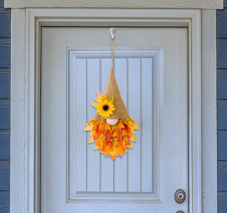 Кленовый лист, искусственный лист, гном, цветок, шляпа, кулон, украшение для окна на День Благодарения, украшения для Хэллоуина