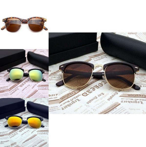 Polished Retro Fashion Womens Half Frame Flash Mirror Lens Club Vintage Master Sunglasses