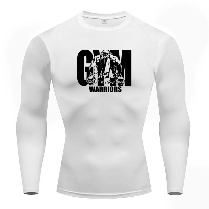 Muscleguys Compression Tight Quick Dry Autumn Shirts Gym Bodybuilding Workout Long Sleeve T-Shirts Mens Fitness Muscle Jogging Clothing
