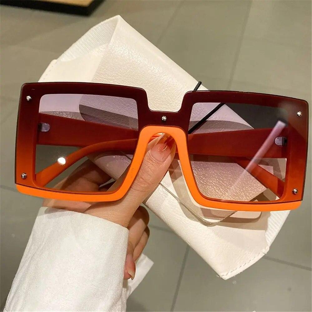 Oversize Square Men Women Sunglasses Fashion Vintage Mirror Shades Eyewear Luxury Designer UV400 Goggle Sun Glasses