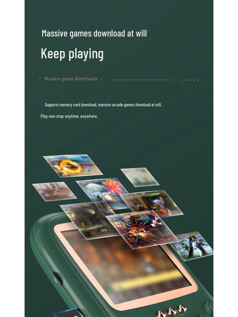 Retro Handheld Arcade Console: 10,000 Classic Games, Rechargeable for Kids