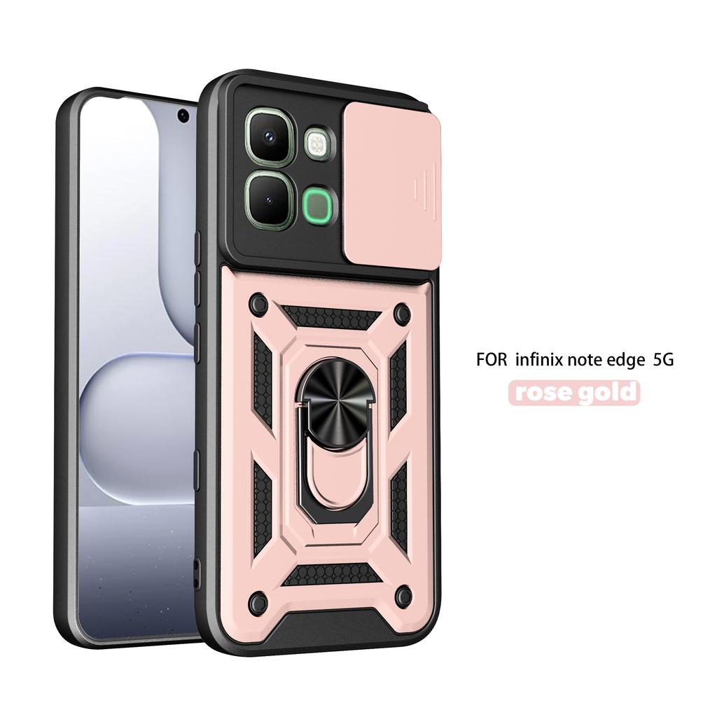 Для Infinix Note Edge Чехол для Infinix Note Edge Cover 5G Магнитное кольцо-держатель Бронированный чехол для телефона Слайдер Защита камеры Задняя крышка