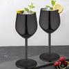 Stainless Steel Wine Goblet Glasses Black Nickel Plated, Matt, Set of 2