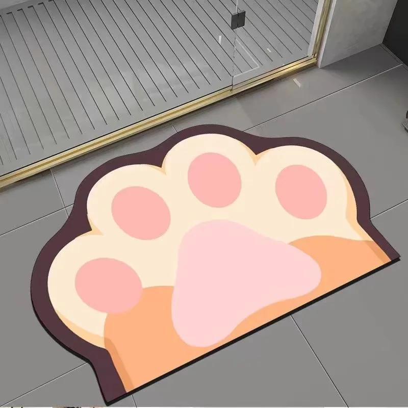 Диатомовая грязевая напольная циновка мультяшная бытовая коврик для пола в ванной замена коврик для ног в ванной абсорбирующий бытовой придверный коврик