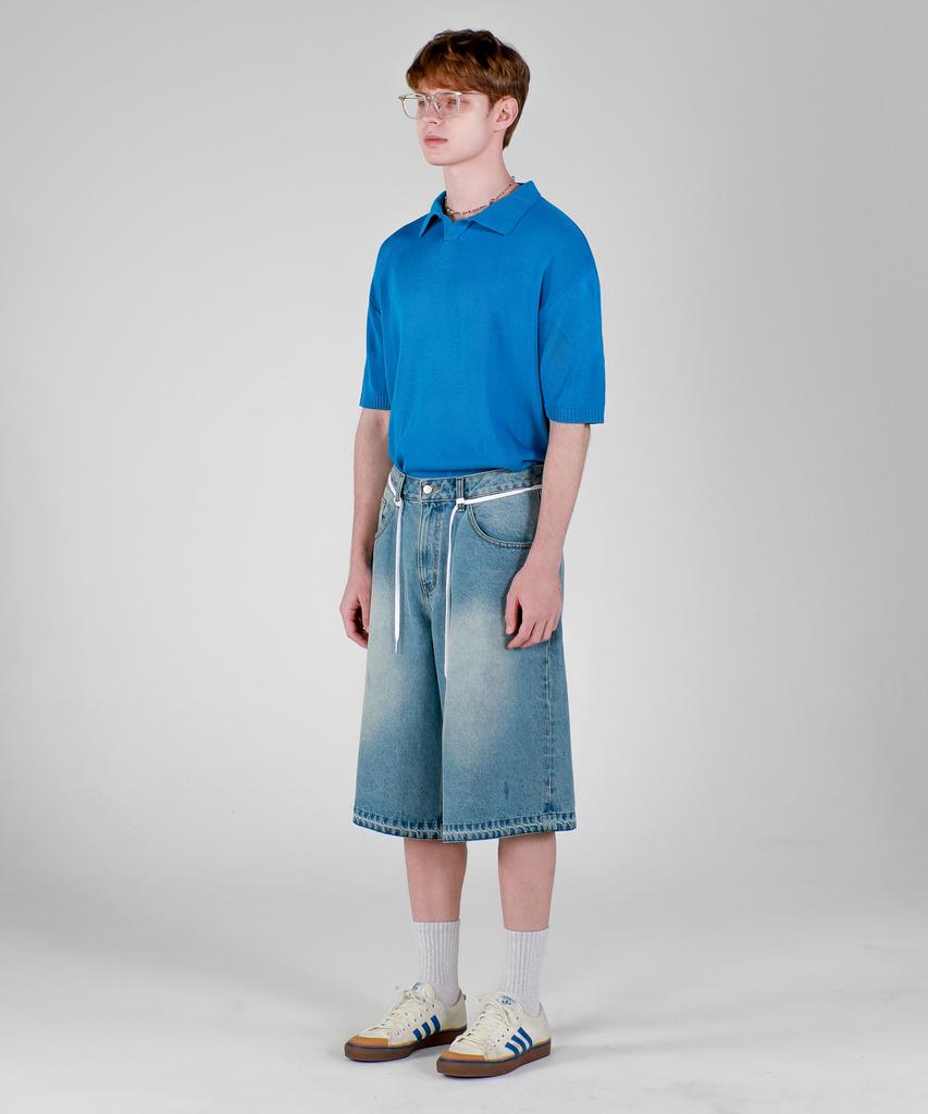 ESN Over-Wide Bermuda Denim Shorts Medium Blue