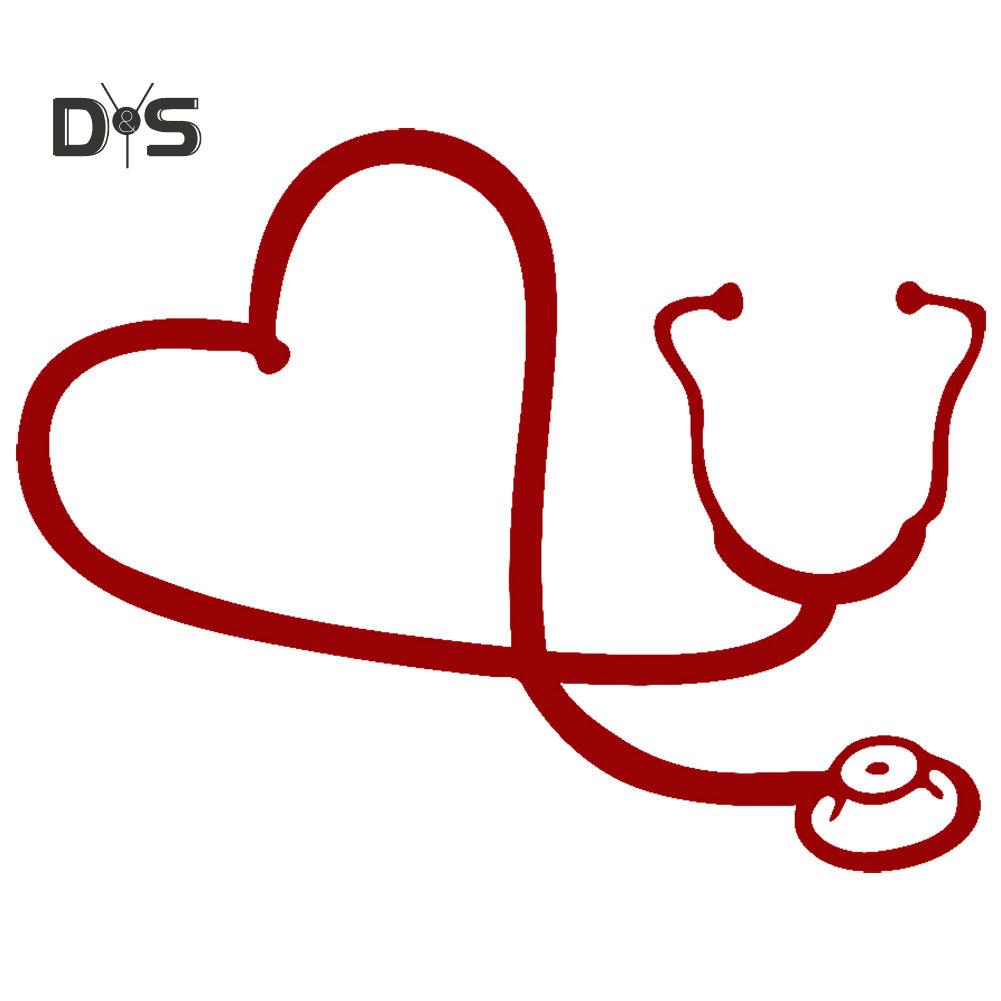 DYS Авто Магазин Сердце Стетоскоп Светоотражающие Автомобильные Наклейки На Окна Наклейки Украшения