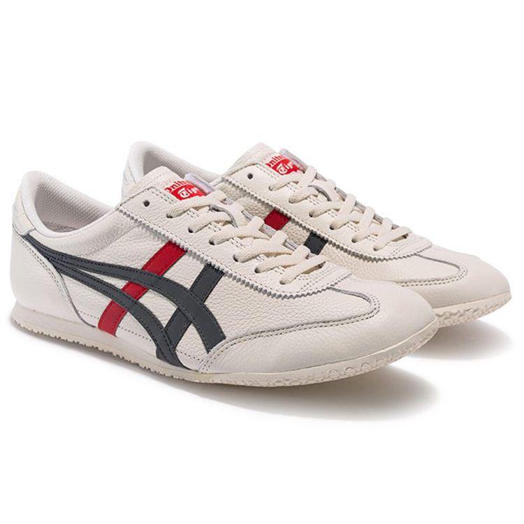 ONITSUKA TIGER Кроссовки Machu Racer Cream Black Red Унисекс Низкие Кожаные Ретро Стиль Жизни 1183B770-100