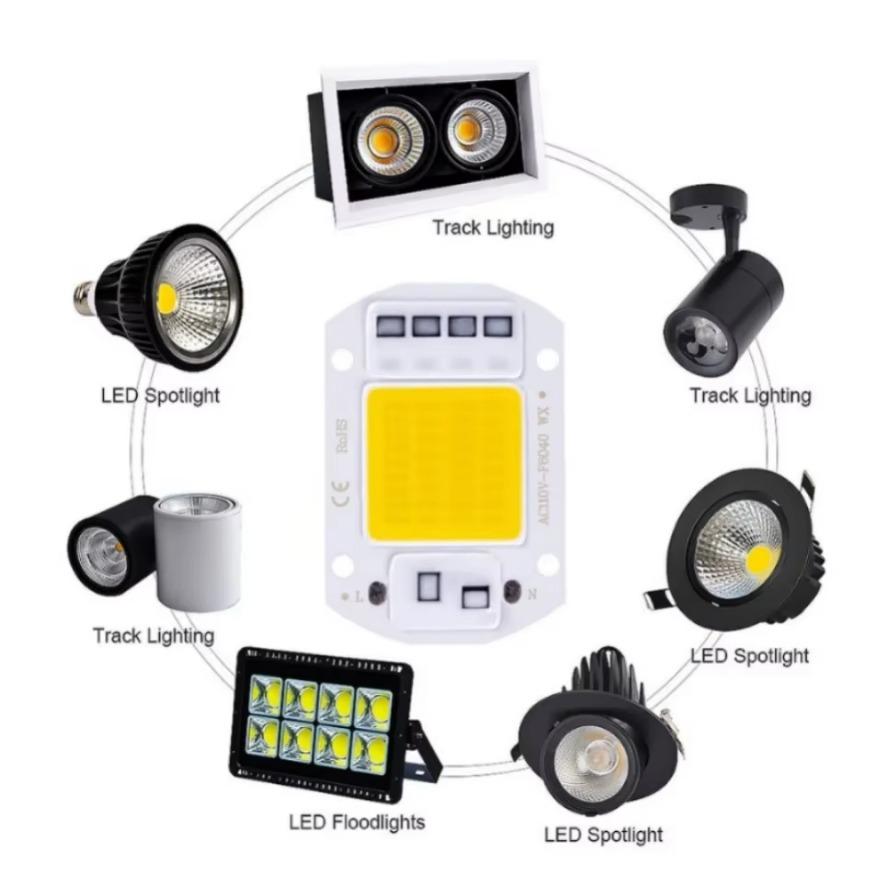 10PCS 50W 30W 20W LED COB Chip 220V Led Chip No Need Smart IC Driver Diode Chip Beads for Flood Light Spotlight DIY Lighting