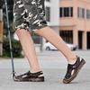 Men Hiking Sandals Outdoor Black Khaki Roman Sandals Wide Palm Closed Toe Sport Sandals Summer Beach Shoes for Father Plus Size