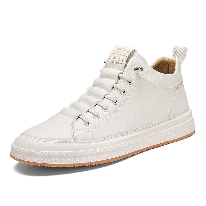 2024Men Handmade Flat Designer Sneakers Casual Leather High Top Lightweight Breathable Outdoor Walking Shoes Sports Tenis Shoes