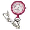 Nursery 3 Types of Chains Nurse Watch Luminous 10ATM Waterproof Inverted Dial Clock Clip Keychain Chain Reel Nursing Nurse Goods Burgundy 1133268A