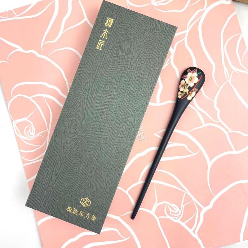 Тань Муцзян Заколка для волос с лаковой росписью «Дождевой лотос»