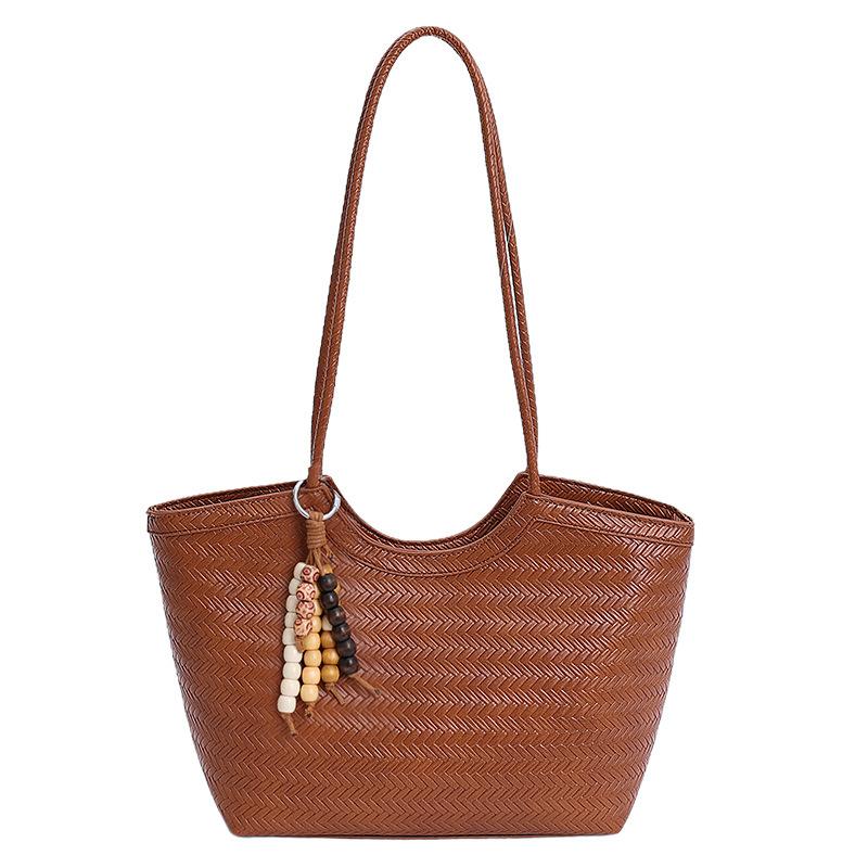 Сумки Большой вместимости сумки-тоут 2025 осень новые популярные плетеные сумки Универсальные наплечные сумки Зарубежный стиль сумки под мышкой