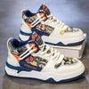 Light Luxury Autumn Men's High-top Sports and Leisure Shoes, Teenagers Thick-soled Versatile Men's Shoes, Live Cartoon Skateboard Shoes