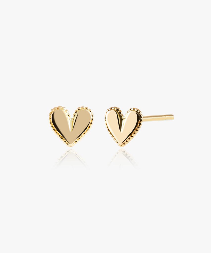 Серьги Helene Jewelry 14K Сердце-луч