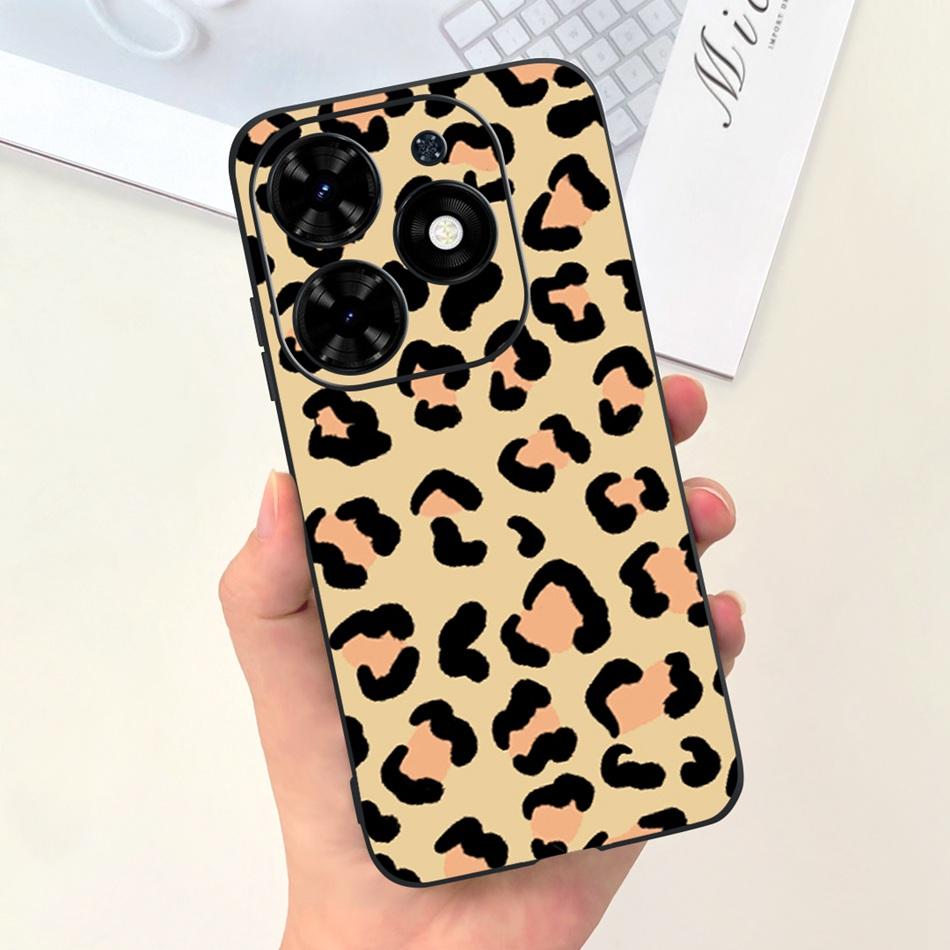 Чехол для Tecno Spark Go 2024 Милый Цветочный Узор Сердечки Конфетный Цвет Мягкий Силикон Тонкая Задняя Крышка Телефона Для Spark Go (2024) BG6
