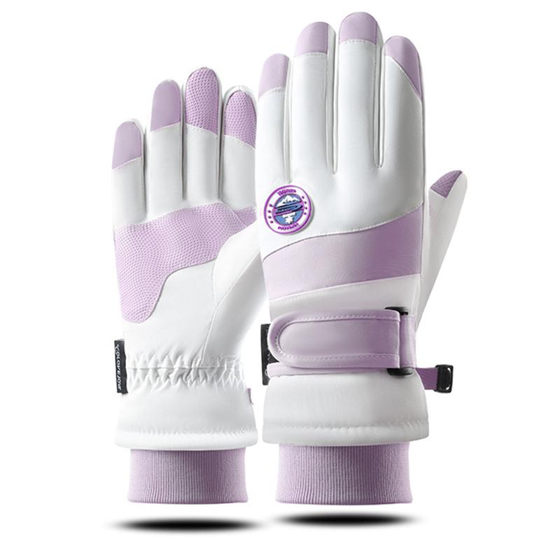 Лыжные перчатки Зимние бархатные Нескользящие водонепроницаемые утолщенные теплые перчатки для верховой езды на открытом воздухе с сенсорным экраном