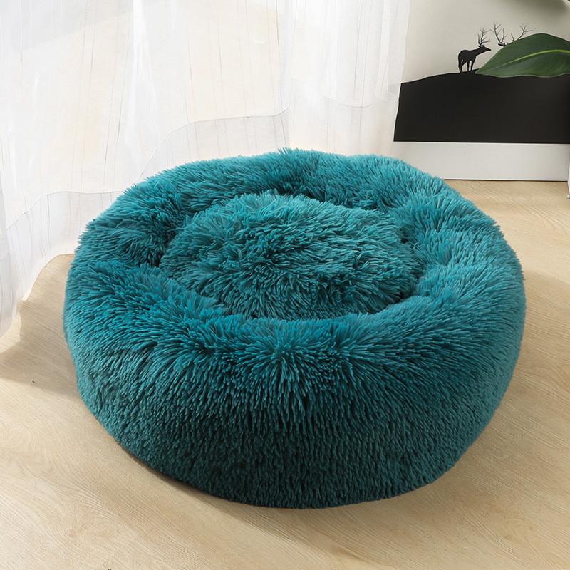 Cat Pet Dog Calming Beds Nest Warm Fluffy Plush Comfy Soft Mattress Donut Pad
