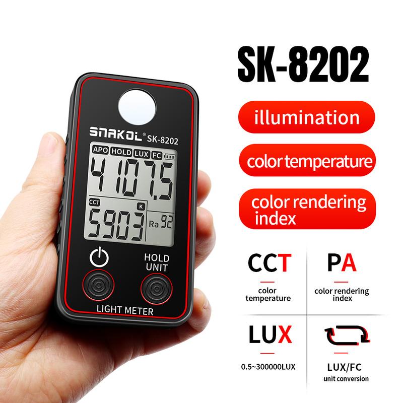 Color Temperature Tester Illuminance Meter 0.5-300000LUX LED Illumination Test Meter Photographic Luminance Measuring Device