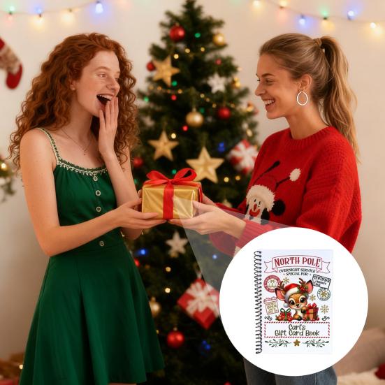 Книга подарочных карт на Рождество, на спирали, держатель для подарочных карт, сделай сам, Счастливого Рождества, колледж