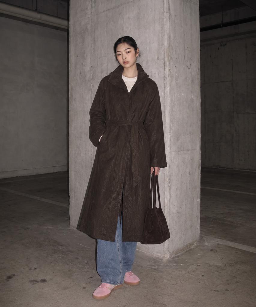 METAPHER Met Soft Paw Suede Long Coat 2 Colors