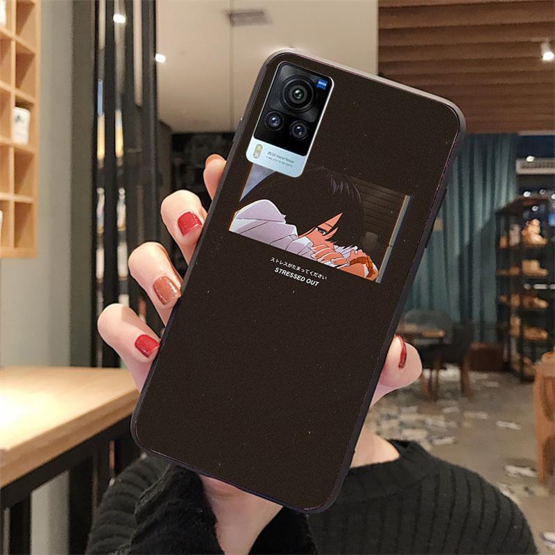Чехол для телефона «Грустный японский аниме» для VIVO V21E V21 V23 V23E V2109 Y53S Y33S Y55 Y76 Y31 Y21 Y72 Y01 Y21S Y11S