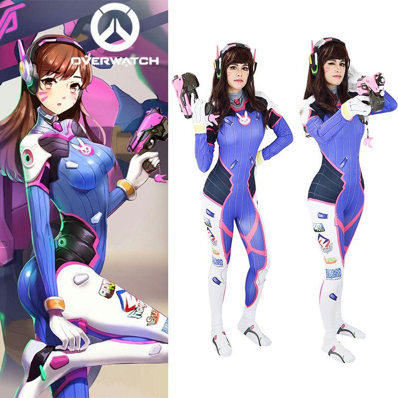 Костюм для косплея D.va из Overwatch, комбинезон для женщин, премиальный полиэстер для комфорта и долговечности