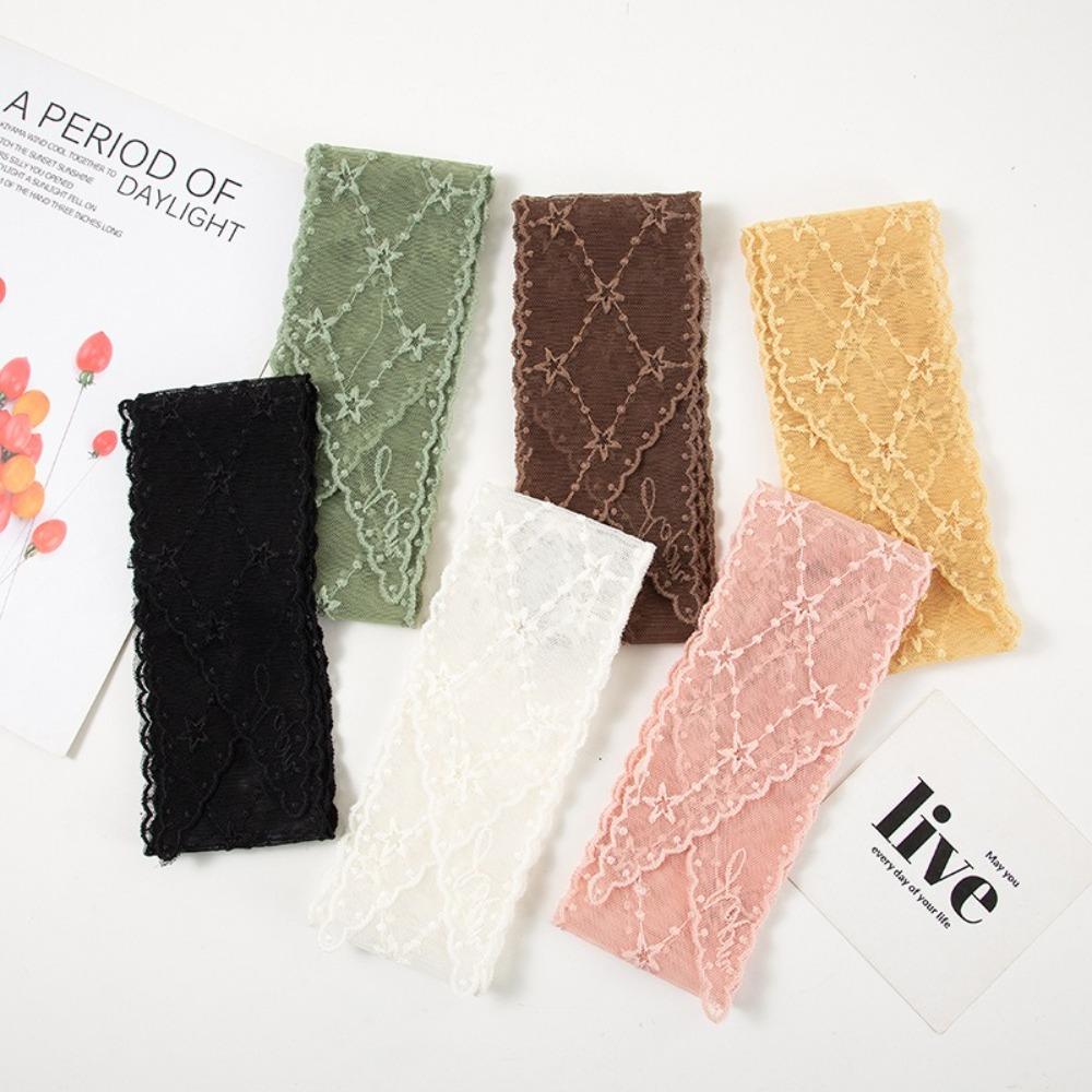 Embroidered Flower Women Narrow Long Scarf Elegant Ribbon Waistband Cute Female Headscarf Summer