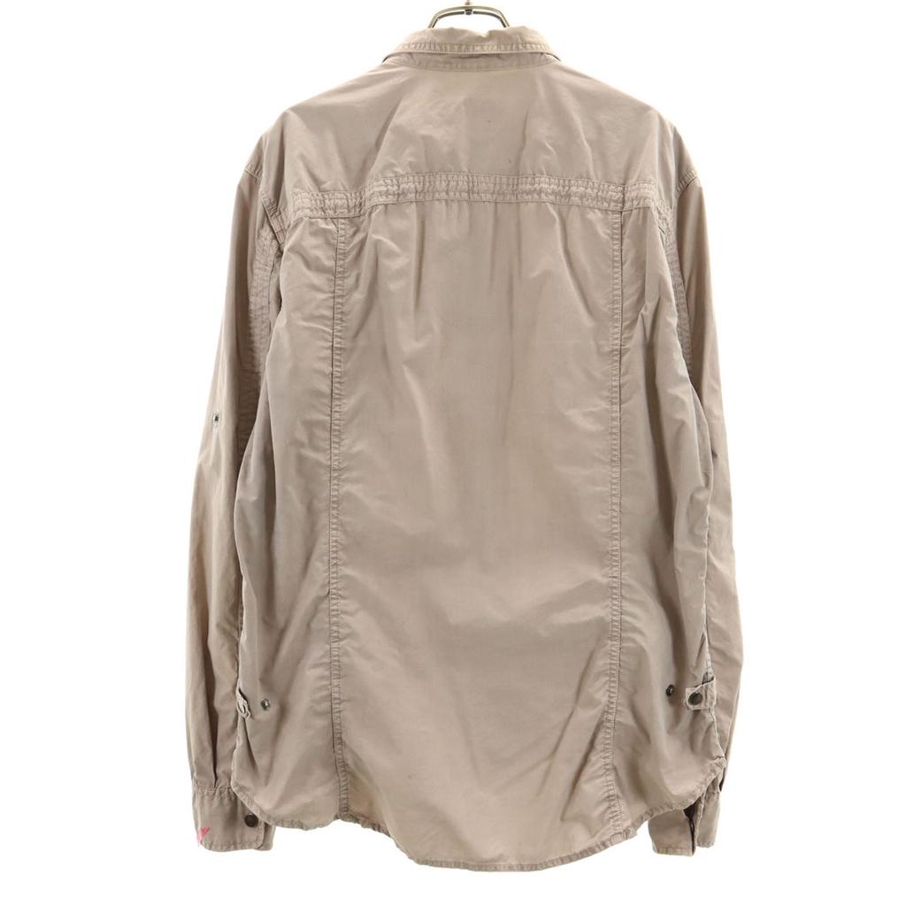 Armani Exchange Camouflage Long Sleeve Shirt L Gray Roll Up Men's Used