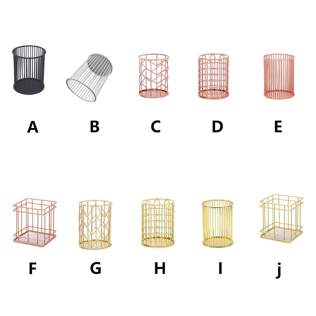 Металлический держатель для ручек, офисный органайзер, настольный полый контейнер, канцелярские принадлежности, многофункциональная модная корзина, бытовая химия