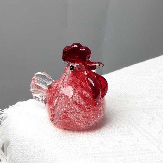 Ручная работа, фигурка петуха с цветной глазурью, статуэтка курицы в деревенском стиле, реалистичная скульптура животного, украшение для полки, рабочего стола в доме и офисе