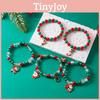 Christmas Beaded Bracelets Set With Snowflake And Santa Charm For Women Holiday Gift