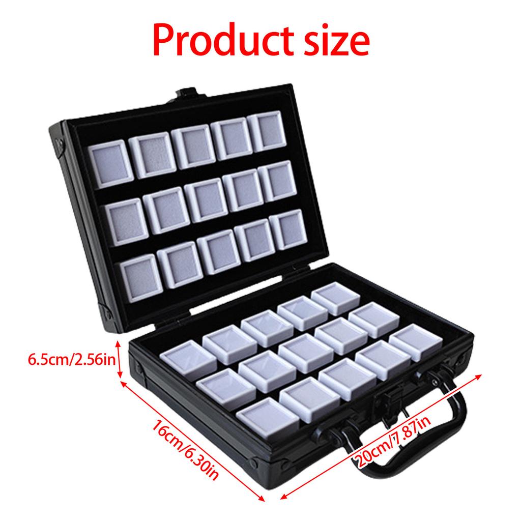 Практичный алюминиевый кейс для хранения драгоценных камней с пенопластовым вкладышем для надежной защиты ювелирных изделий и удобства в путешествиях