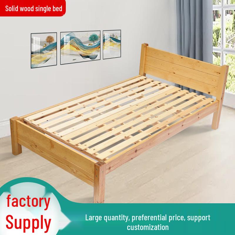 Schrenck's Solid Wood Pine Single Bed, 1.2 M Small Apartment/Dorm Double Bed