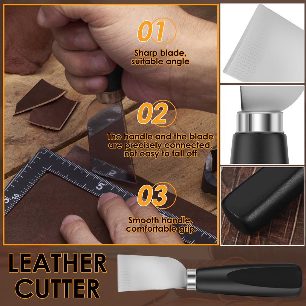 6/7 Pcs Leather Craft Tool Set Leather Edge Beveler Cutting Knife Working Tool Set,DIY Leather Handicrafts Cutting Tool