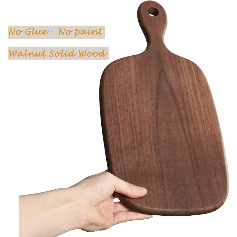 1 шт. Деревянная маленькая разделочная доска с ручкой, черные ореховые деревянные разделочные доски для хлеба, овощей и фруктов, доска для сыра с отверстием