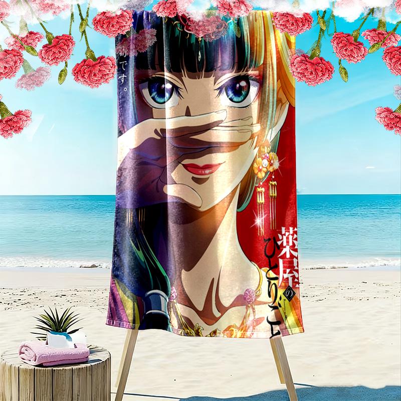 Kusuriya no Hitorigoto 2D Flat Print Beach Towel, Large Soft Quick Dry Towel for Beach Camping SwimmingDSTJ0925439