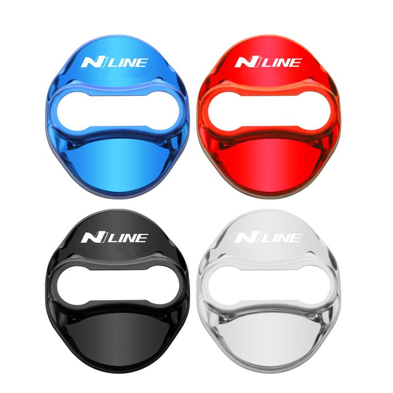 4Pcs Styling Stainless Steel Car Door Lock Protecting Cover For Hyundai HB20 KONA i20 i10 IONIQ Elantra Palisade Sonata Grandeur Y1