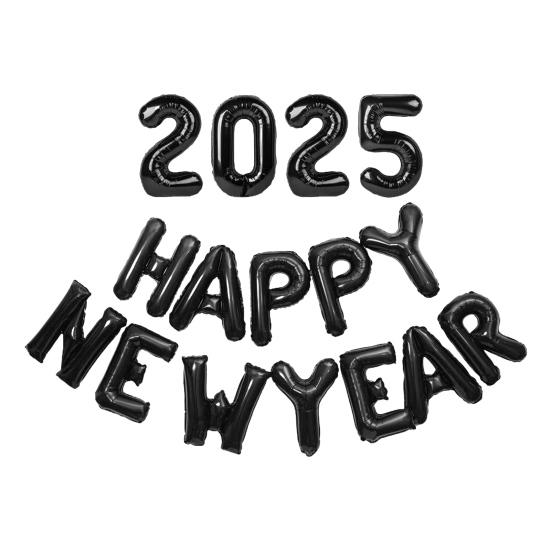 Воздушные шары с Новым годом 2025 года, 16-дюймовые буквы, цифры, алюминиевые фольгированные шары, многоразовые праздничные шары для празднования Нового года