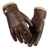 Men's Cold-proof Touch Screen Waterproof Leather Gloves for Winter Warmth Ski Cycling Cycling Warmth Gloves for Women