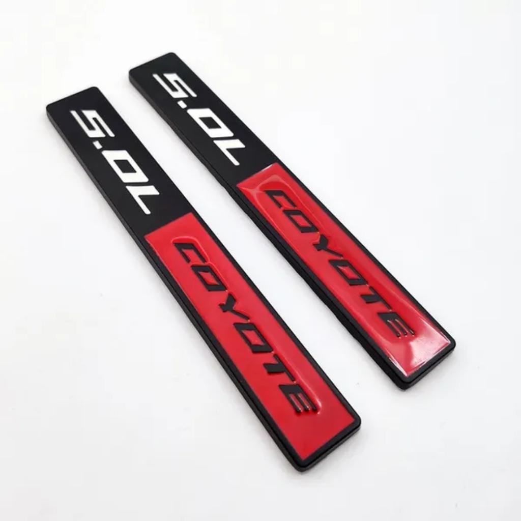 2x Metal 5.0L COYOTE Logo Emblem 5.0 Side Fender Badge 3D Turbo Sticker Car Door Decal For M/ustang GT