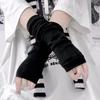 Women Men Gothic Lolita Glove Arm Cover Harajuku Arm Warmers Striped Fingerless Punk Long Wristband Fashion Girls Gloves