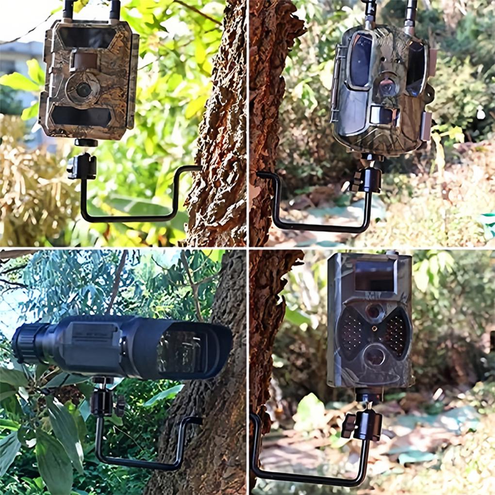 Hunting Trail Camera Tree Mount With 1/4 Inch Screw Quick Mount Camera Holder 360 Degrees Rotating For Solar Panel Charger