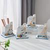 Large Capacity Wooden Pen Holder Ocean Style Pen Container  Office Desktop Decoration